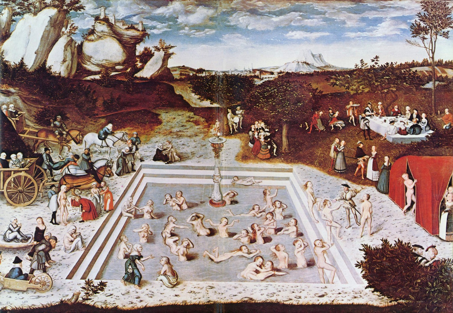 Traum vom ewigen Leben: Der Jungbrunnen, Gemälde von Lucas Cranach d. Ä.