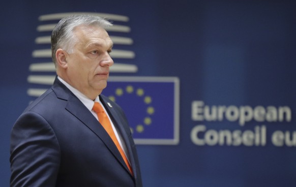 epa09848458 Hungary&#039;s Prime Minister Viktor Orban attends a European Council Summit in Brussels, Belgium, 25 March 2022. EPA/OLIVIER HOSLET