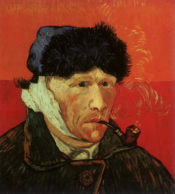 RECORD DATE NOT STATED Self-Portrait with Bandaged Ear and Pipe, by Van Gogh Self-Portrait with Bandaged Ear and Pipe, by Vincent Van Gogh. Date: 1889 PUBLICATIONxNOTxINxUKxFRAxBELxNEDxITAxDENxNORxSWE ...