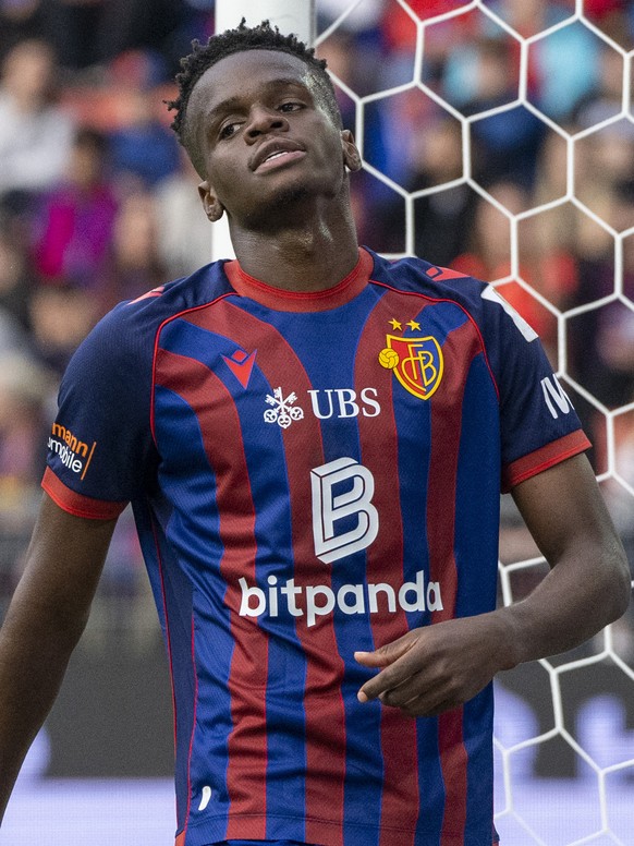 Metinho von Basel reagiert beim Super League Meisterschaftsspiel zwischen dem FC Basel und dem FC Luzern vom Sonntag, 28. September 2025 in Luzern. (KEYSTONE/Urs Flueeler)
