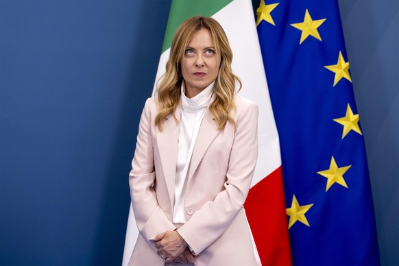 epa13032828 Prime Minister Giorgia Meloni attends the presentation of the 2026-2030 Strategic Action Plan between Italy and South Korea in Rome, Italy, 12 June 2026. EPA/MASSIMO PERCOSSI