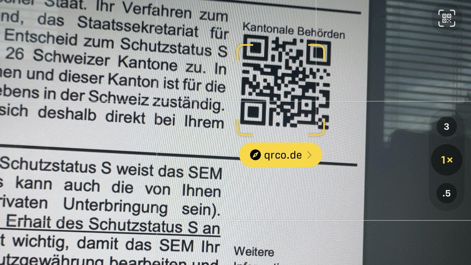 Der QR-Code lässt sich scannen, führt aber ins Leere.