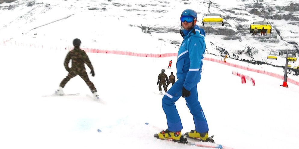 Die Pistenrutscher in Wengen sorgen für optimale Fahrverhältnisse.
