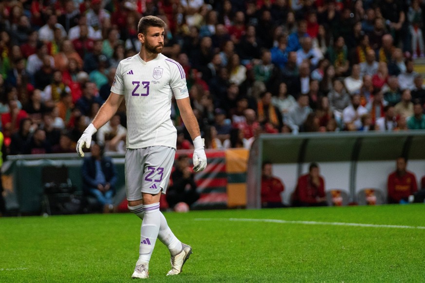 UEFA NATIONS LEAGUE 2023 - PORTUGAL X SPAIN UEFA NATIONS LEAGUE 2023 27/09/2022 ESTADIO MUNICIPAL DE BRAGA BRAGA PORTUGAL PORTUGAL X SPAIN guelbergoes sports photography UNAI SIMON BRAGA PORTUGAL