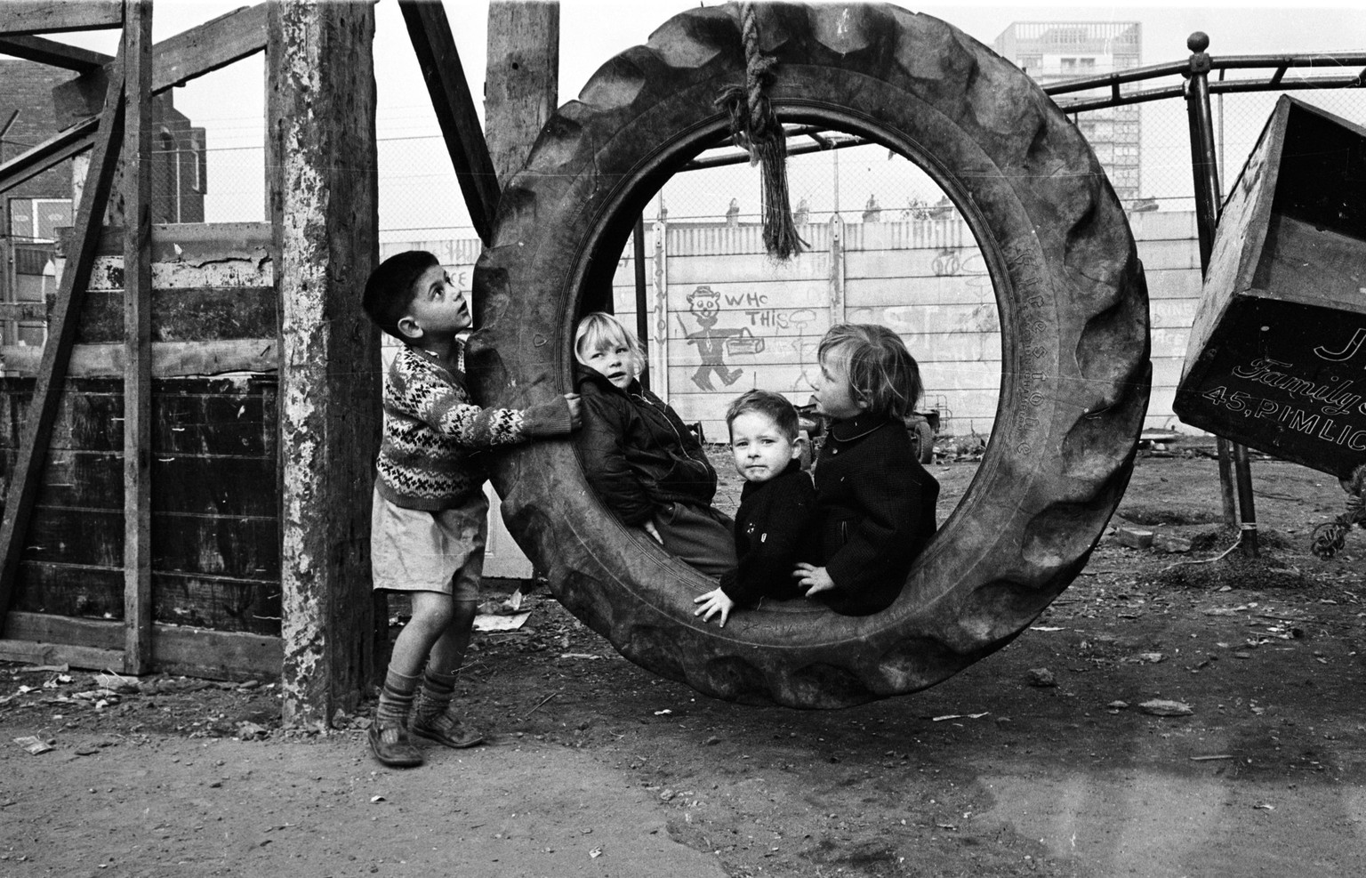 21st October 1965: Children playing at an adventure playground. (Photo by B. Powell/Express/Getty Images)