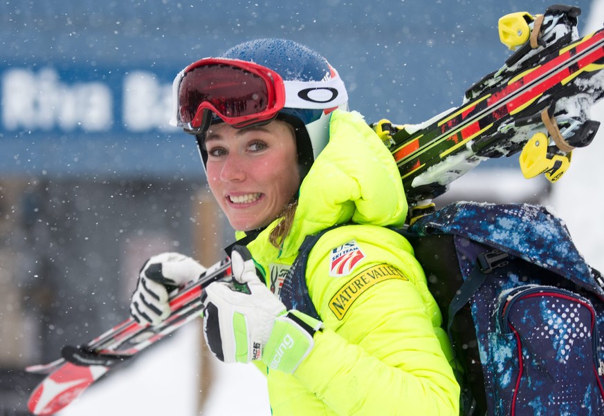 Daumen hoch bei Mikaela Shiffrin nach dem Training in Beaver Creek.