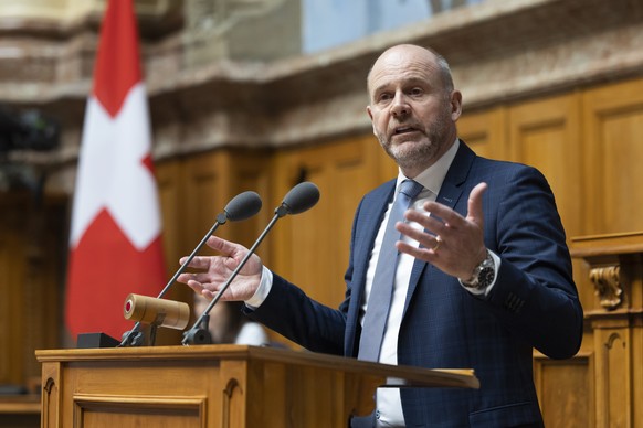 Thomas Hurter, SVP-SH, spricht waehrend der Debatte ueber die Armeebotschaft 2023, in der Sommersession der Eidgenoessischen Raete, am Mittwoch, 14. Juni 2023, in Bern. (KEYSTONE/Peter Klaunzer)