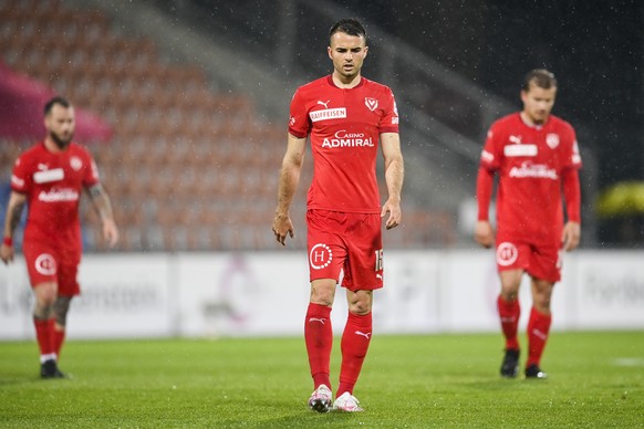 Vaduz? Yannick Schmid im Fussball Super League Spiel zwischen dem FC Vaduz und dem Servette FC, am Samstag, 21. Mai 2021, im Rheinpark Stadion in Vaduz. (KEYSTONE/Gian Ehrenzeller)