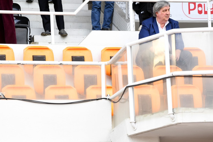 Lugano&#039;s President Angelo Renzetti, during the Super League soccer match FC Lugano against Neuchatel Xamax FCS, at the Cornaredo stadium in Lugano, Sunday September 29, 2019. (KEYSTONE/Ti-Press/S ...