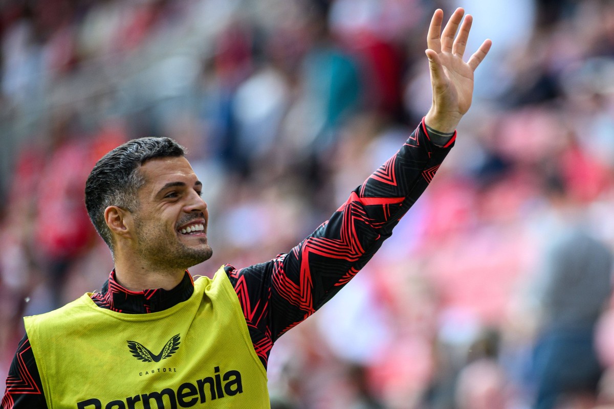 MAINZ, GERMANY - 17 MAY, 2025: Granit Xhaka - The Bundesliga match 1.FSV Mainz 05 vs Bayer 04 Leverkusen at Mewa Arena. PUBLICATIONxNOTxINxRUS Copyright: xVitalixKliuievx