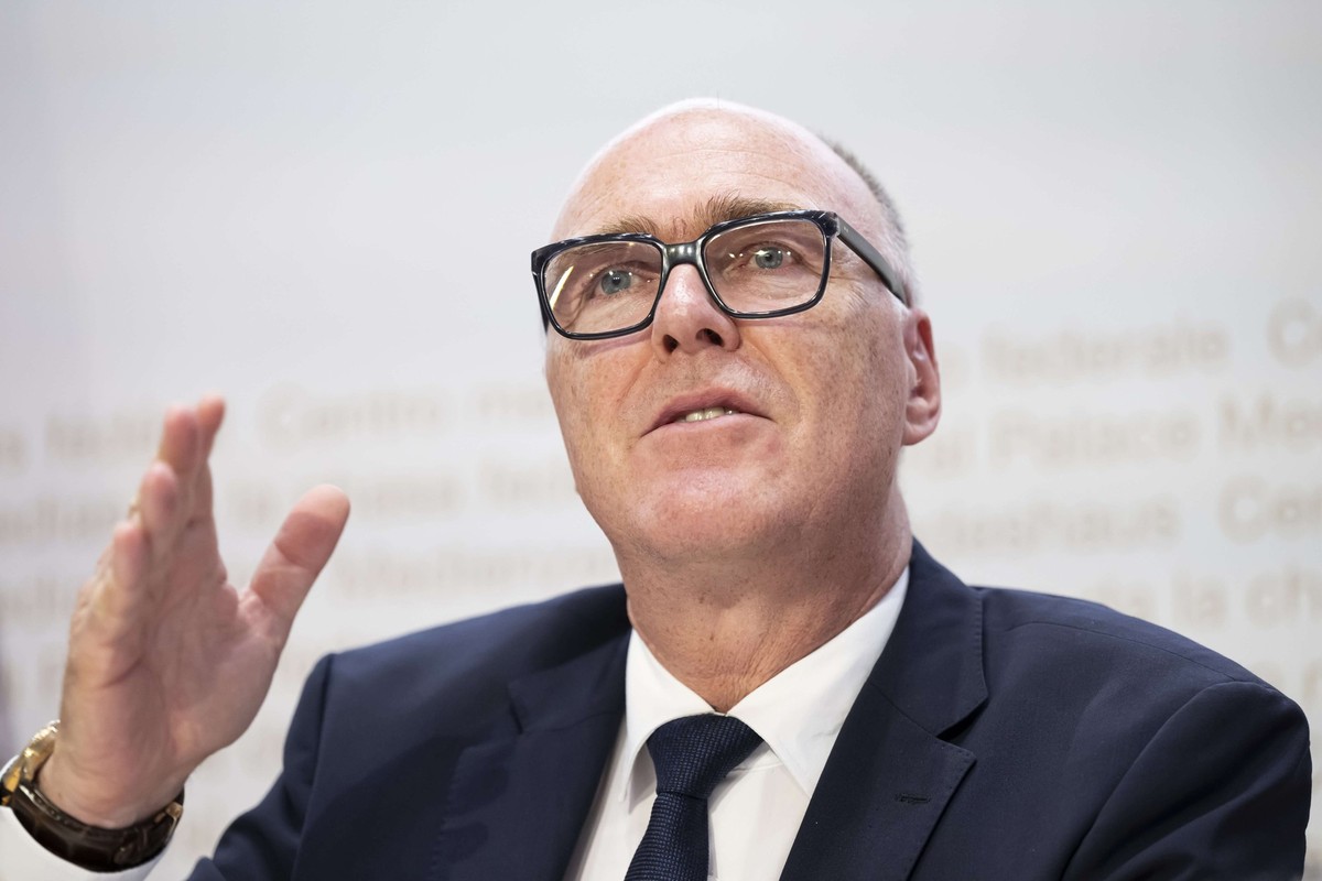 Martin Pfister, lors d'une conférence de presse à Berne.