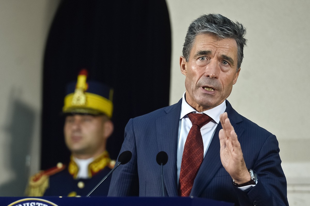 NATO-Chef&nbsp;Anders Fogh Rasmussen heute beim offiziellen Besuch in Rumänien.