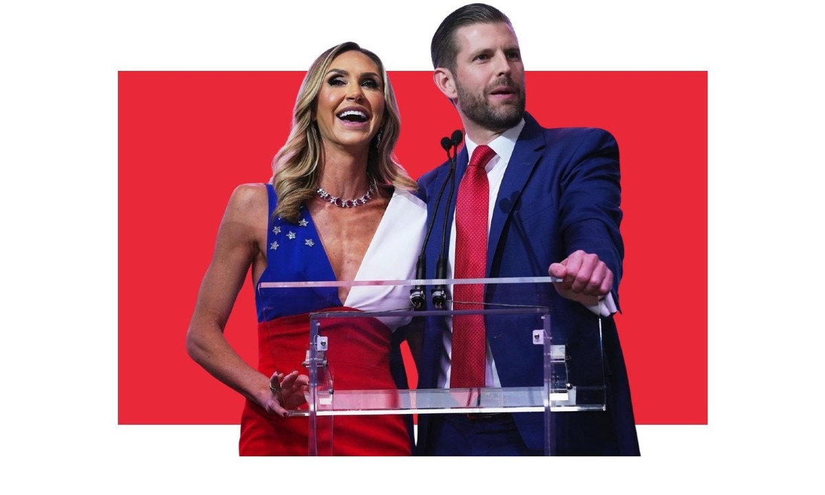 Lara Trump, «belle-fille de», et son mari Eric Trump, «fils de». Mariés depuis dix ans, le couple fait partie des fidèles d'entre les fidèles de l'ancien président.