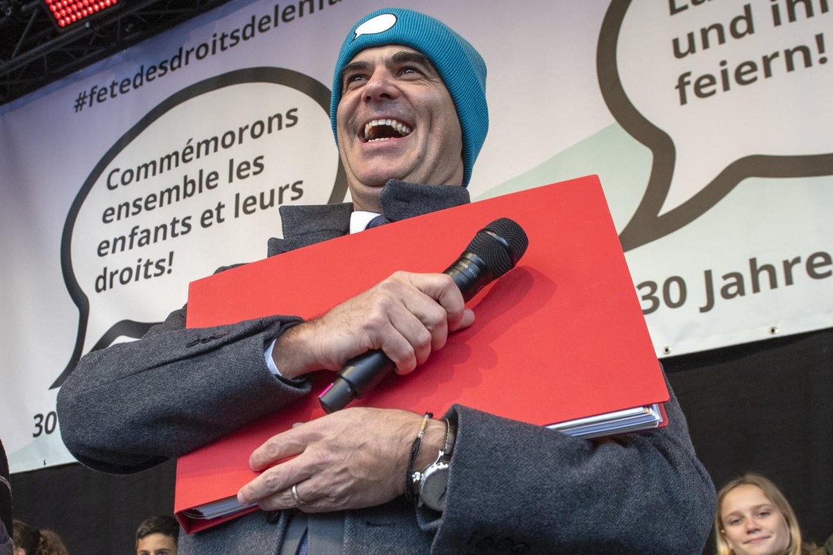 Lors de la Journée des droits de l'enfant à Coire, dans les Grisons.