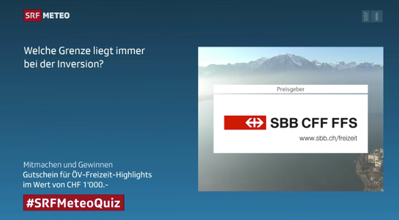 Direkt neben der Quiz-Frage: das SBB-Logo.