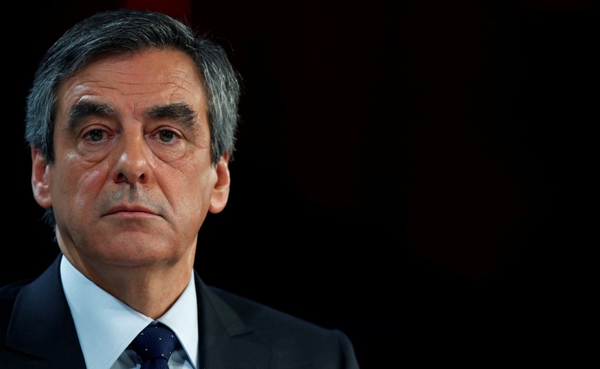 Francois Fillon, former French prime minister, member of The Republicans political party and 2017 presidential election candidate of the centre-right, attends a meeting focused on healthcare and healt ...