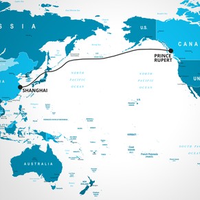 Per Autostopp um die Welt – Woche 62 bis 65: Von Osaka nach Prince Rupert (Kanada)
Karte mit Route der Pazifiküberquerung (Shanghai-Prince Rupert)