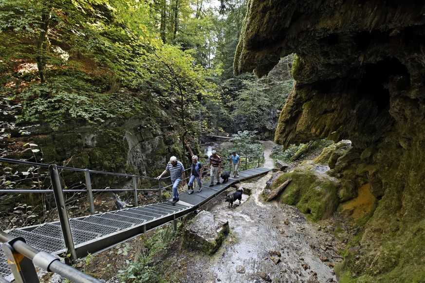 Die Teufelsschlucht in Haegendorf ist ein perfekter Ort fuer Wanderungen auch mit der Familie