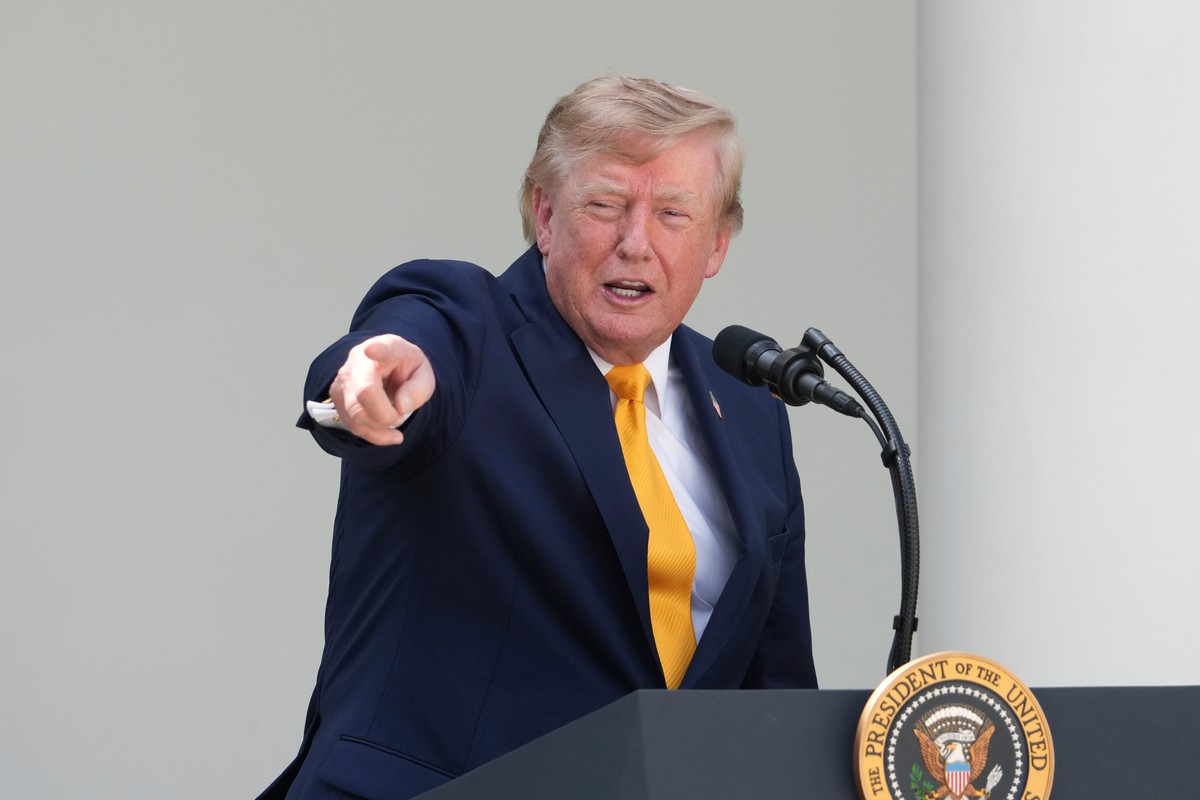 President Donald Trump speaks during a back to school event in the Rose Garden of the White House, Monday, Aug. 24, 2026, in Washington. (AP Photo/Alex Brandon)
Donald Trump