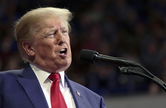 FILE - Former President Donald Trump speaks at a rally in Wilkes-Barre, Pa., Saturday, Sept. 3, 2022. The Trump Organization is going on trial accused of helping some top executives avoid income taxes ...