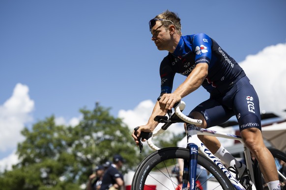 Fabian Lienhard from Switzerland of Groupama-FDJ prior the fourth stage, a 170.9 km race from Rueschlikon to Gotthard pass, at the 87th Tour de Suisse UCI World Tour cycling race, on Wednesday, June 1 ...