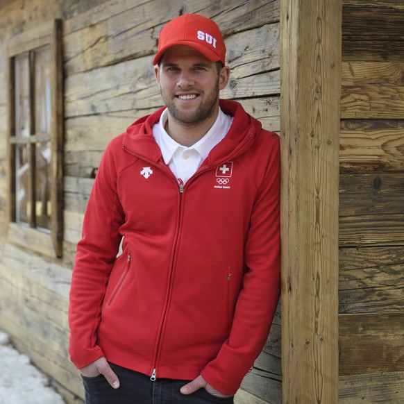 Marc Bischofberger of Switzerland poses during a media conference of the Swiss Ski Cross team in the House of Switzerland during the XXIII Winter Olympics 2018 in Pyeongchang, South Korea, on Monday,  ...