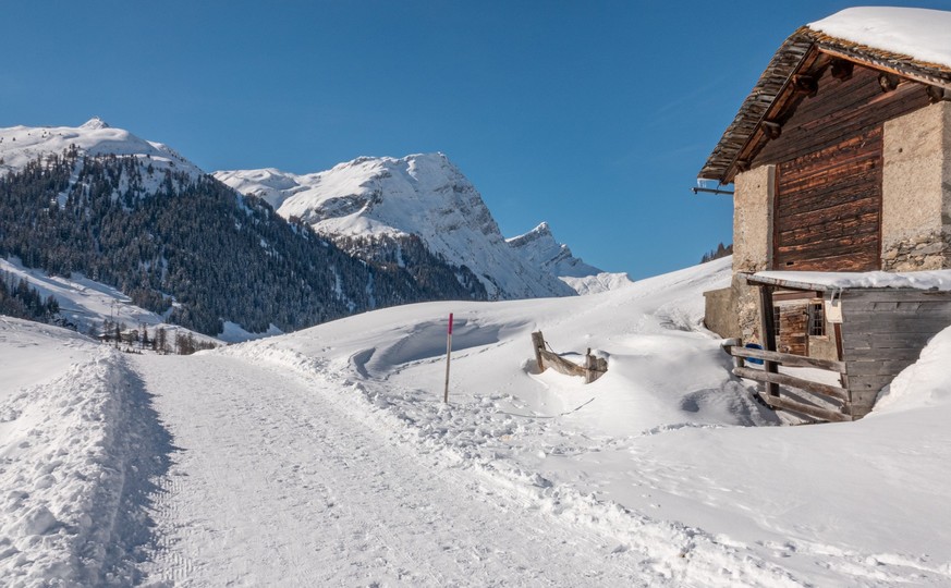 Rauszeit Kurze Winterwanderungen Römerweg Rheinwald Splügen