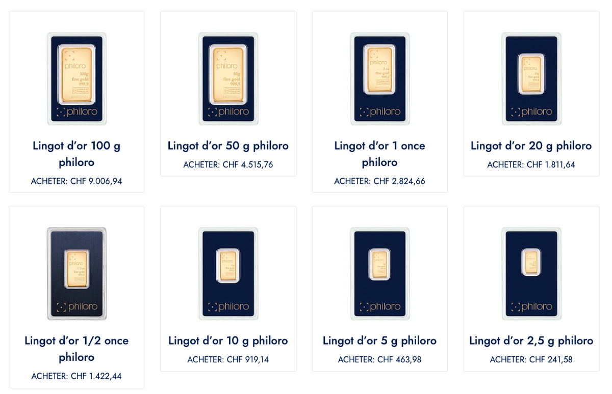 Vous pouvez acheter et vendre de l'or ou des Vrenelis à la Poste avec Philoro