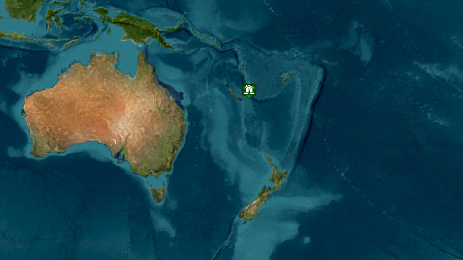 Das Erdbeben hat sich zwischen Vanuatu und Neukaledonien im Südpazifik ereignet, 7. Dezember 2023. Für das nahe Australien (links im Bild) wurde keine Tsunami-Warnung herausgegeben.
