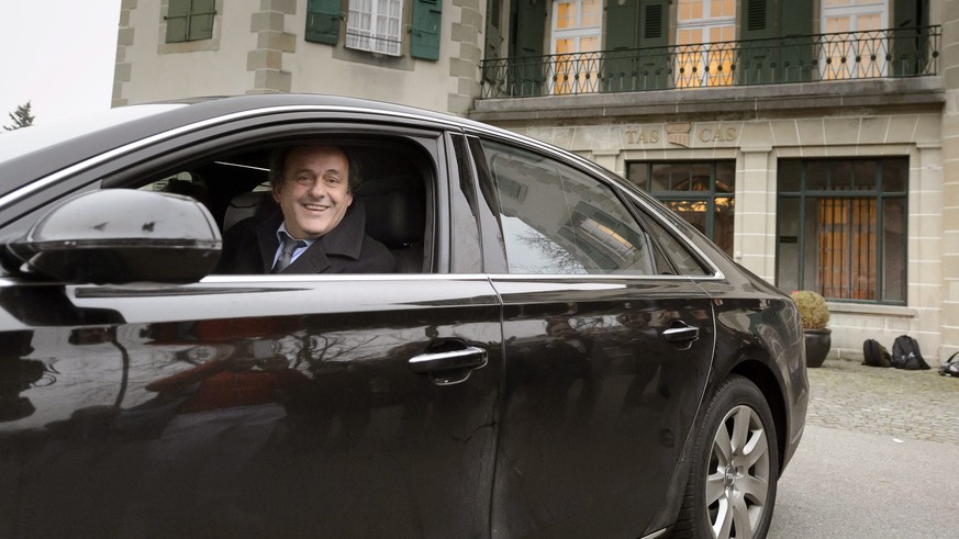Nach der Anhörung noch gut gelaunt, jetzt wohl nicht mehr: Michel Platini in Lausanne.