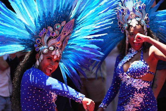Performers attend a ceremony officially kicking off Carnival in Rio de Janeiro, Friday, Feb. 13, 2026. (AP Photo/Silvia Izquierdo)
Brazil Carnival
