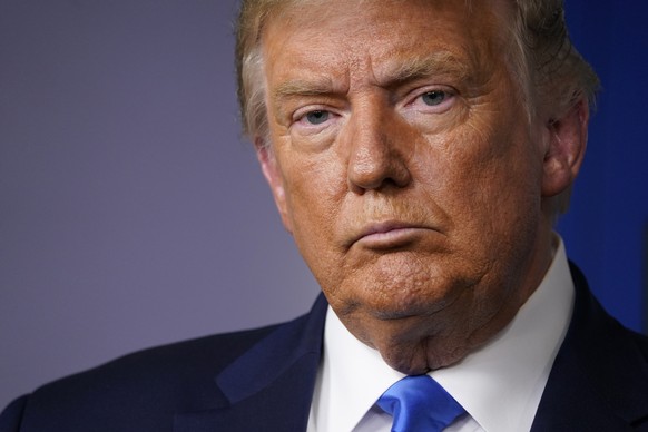 President Donald Trump listens during a news conference in the James Brady Press Briefing Room of the White House Wednesday, Sept. 23, 2020, in Washington. (AP Photo/Evan Vucci)
Donald Trump