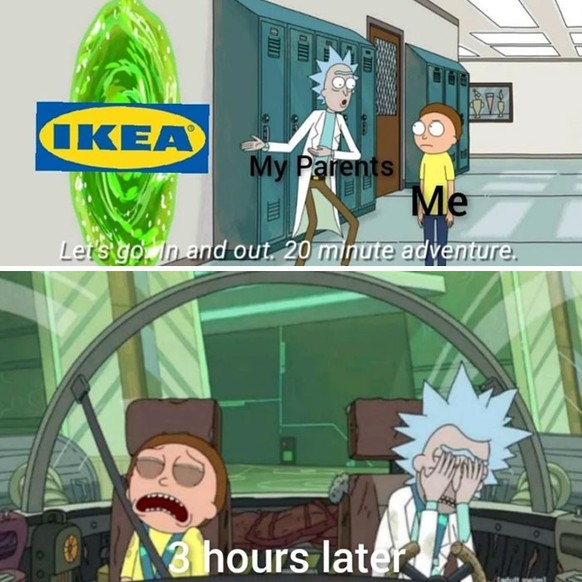 Ikea meme with Rick and Morty