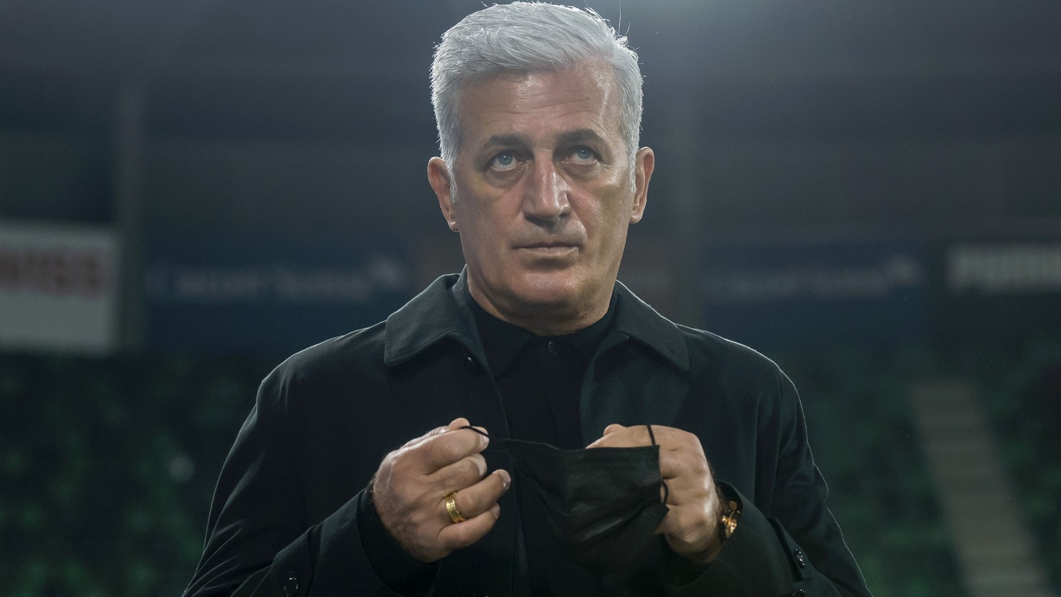 Switzerland&#039;s head coach Vladimir Petkovic before a friendly soccer match between Switzerland and Finland, at the Kybunpark stadium in St. Gallen, Switzerland, Wednesday, March 31, 2021. (KEYSTON ...