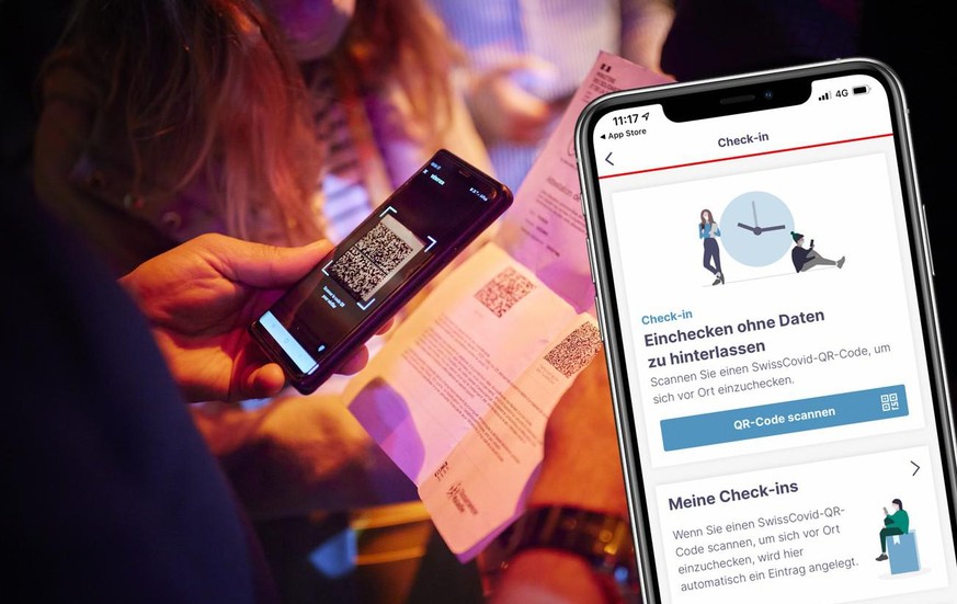 SwissCovid hat neu eine Check-in-Funktion. Diese sollte aber nicht mit dem Scannen eines Covid-Zertifikats verwechselt werden.