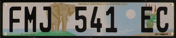 Südafrika Auto Nummernschild