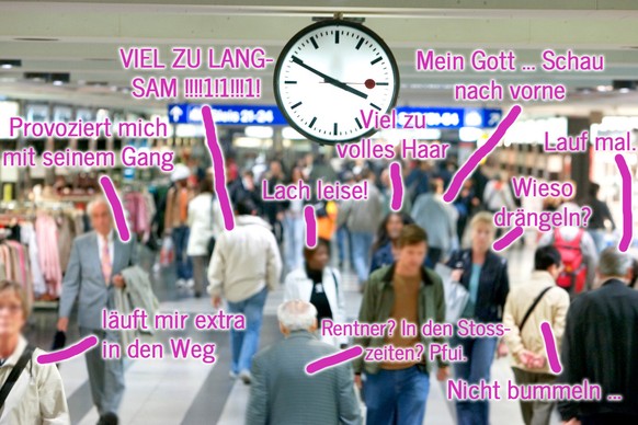ARCHIV -- ZUM 75. JAHRESTAG DER SCHWEIZERISCHEN BAHNHOFSUHR, STELLEN WIR IHNEN FOLGENDES BILDMATERIAL ZUR VERFUEGUNG -- Passanten laufen am Donnerstag, 29. September 2005, in der Ladenpassage Shop Vil ...