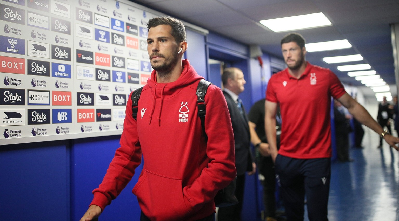 Premier League Everton v Nottingham Forest Remo Freuler Of Nottingham Forest arrives at Goodison Park for their natch versus Everton Liverpool Goodison Park Merseyside United Kingdom Copyright: xRitch ...