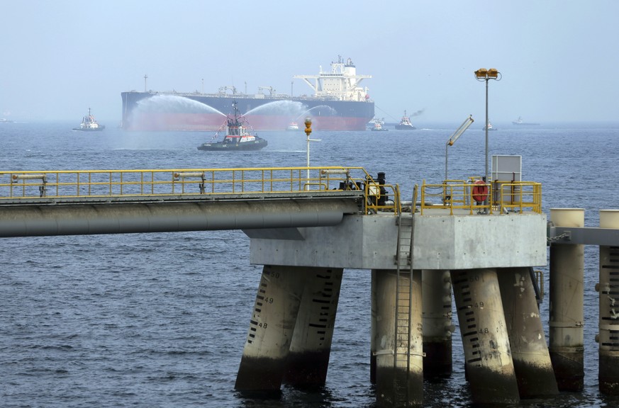 FILE - In this Sept. 21, 2016 file photo, an oil tanker approaches to the new Jetty during the launch of the new $650 million oil facility in Fujairah, United Arab Emirates. The United Arab Emirates s ...