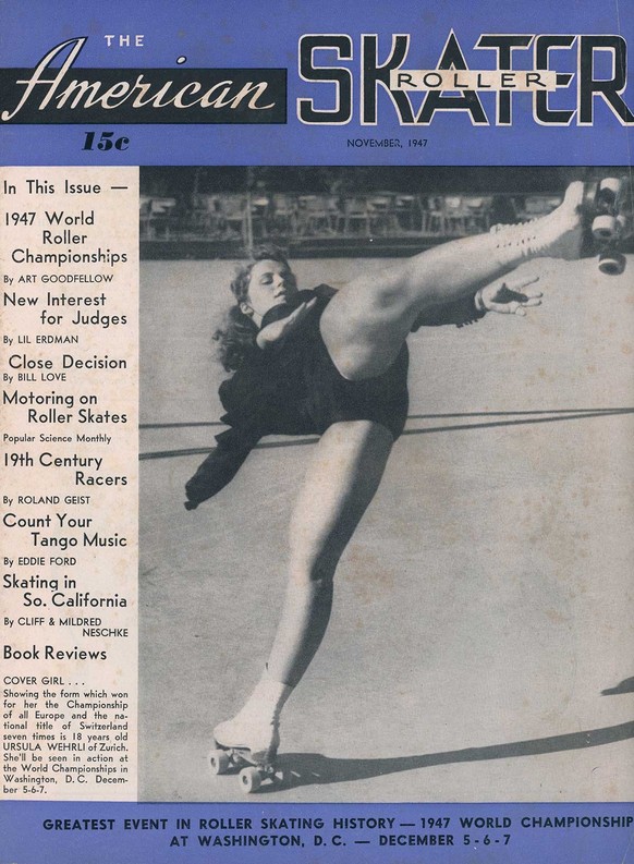 Cover des amerikanischen Rollschuh-Magazins «American Skater», November 1947.