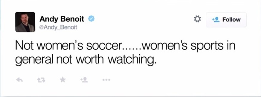 Dicker Fettnapf: «Nicht Frauenfussball, der Frauensport allgemein ist nicht wert, geschaut zu werden.»