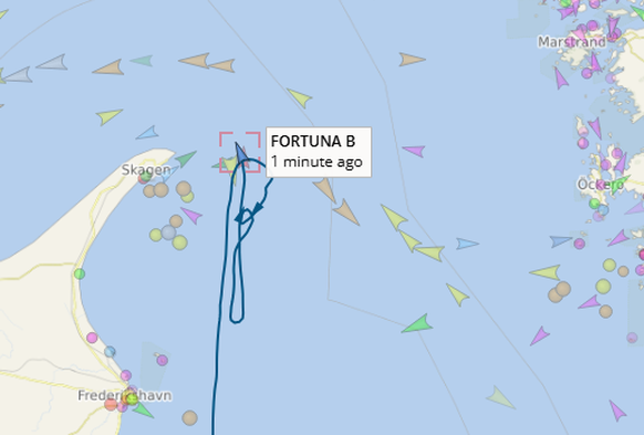 Am Freitagmorgen musste die «Fortuna B» zeitweise wieder südwärts fahren.