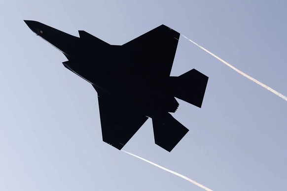 epa11278039 An Israeli F35 fighter jet takes off from an undisclosed location in central Israel, 14 April 2024. According to the IDF, Israel?s defense systems, as well as Israel?s allies in the region ...