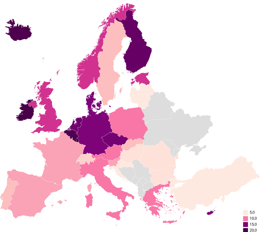 Nicht inbegriffen sind Emissionen durch Konsumprodukte, welche im Ausland hergestellt werden. Alle Daten Eurostat.