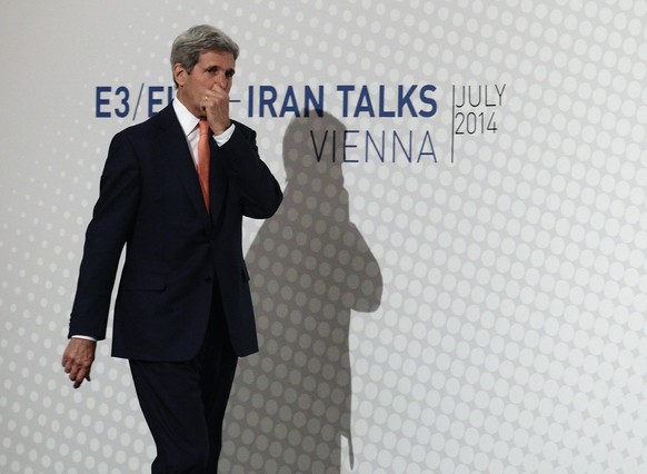 US-Aussenminister John Kerry an einer Pressekonferenz in Wien (15.07.2014)​.