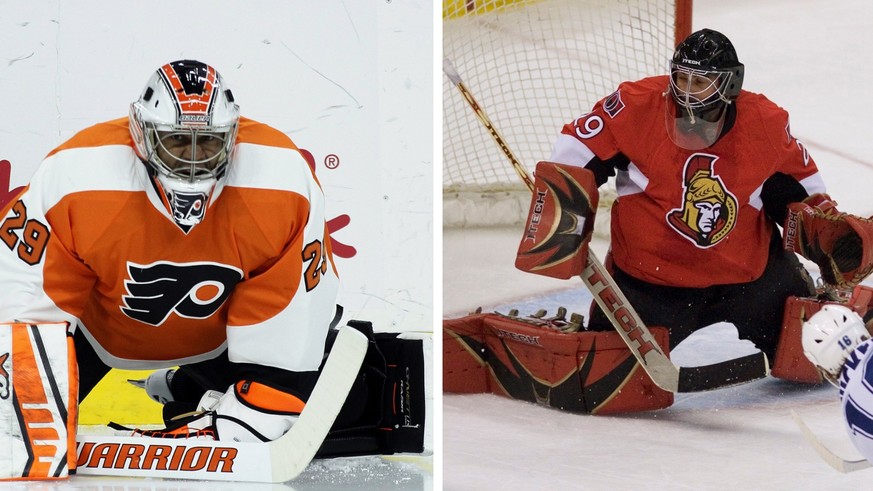 Ein ungleiches Duo: Ray Emery und Martin Gerber.