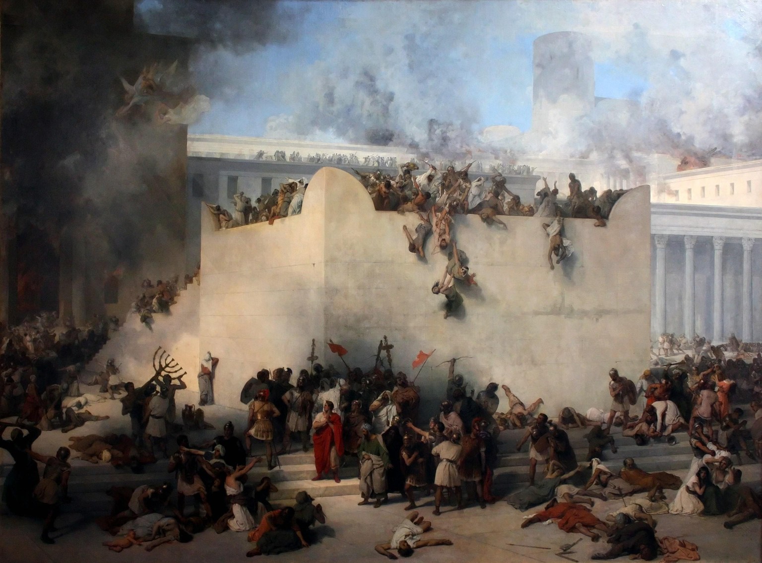 «Die Zerstörung des Tempels von Jerusalem» auf Francesco Hayez' Gemälde von 1867. «In der grossen Menge häuften sich die Toten um den Brandopferaltar», berichtet der jüdische Historiker Flavius Joseph ...