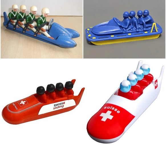 Viererbob - Winterspielzeug 
Hela-Bob, Sombo-Viererbob, Bersinger-Viererbob
https://www.etsy.com/listing/1696039242/vintage-1960s-scandinavian-norway