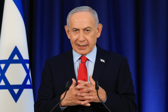 Israeli Prime Minister Benjamin Netanyahu speaks during a press conference in Jerusalem, Thursday, March 19, 2026. (Ronen Zvulun, Pool Photo via AP)
Benjamin Netanyahu