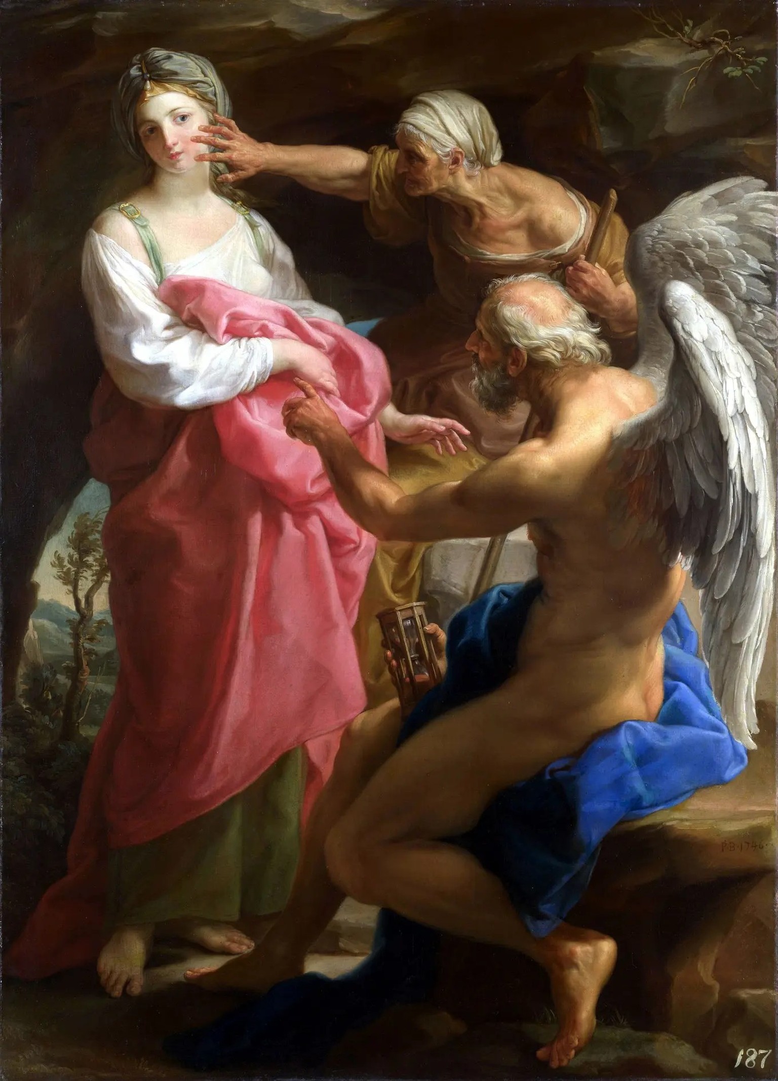 Pompeo Girolamo Batoni: Die Zeit befiehlt dem Alter, die Schönheit zu zerstören, 1746.